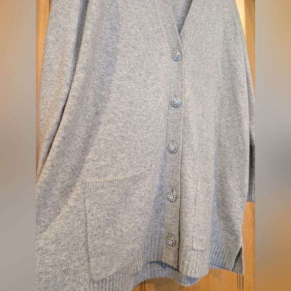 Talbots Light Gray Women's Cardigan Sweater - Picture 5 of 9